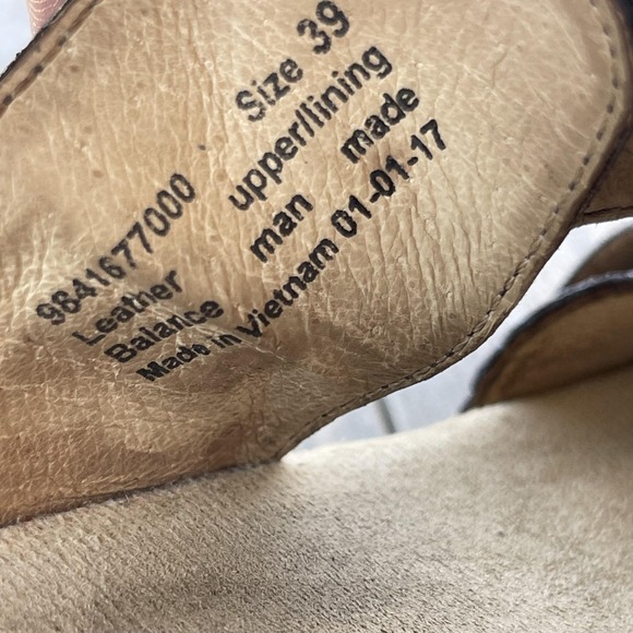 Dansko Sophie Sandals Women 8.5 39 Brown Leather Wedge Buckle Strap Slide Shoes - Picture 4 of 14